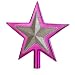 Fuschia & Silver Glitter 5-Point Star Christmas Tree Topper #838938