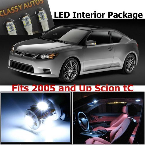 Classy Autos Scion tC WHITE Interior LED Package (7 Pieces)