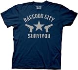 Resident Evil Capcom Action Video Game Series RACCOON CITY SURVIVOR Adult Navy T-shirt Tee Shirt