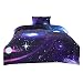 uxcell Twin 2-Piece Galaxies Purple Comforter Sets - 3D Space Themed - All-Season Down Alternative Quilted Duvet - Reversible Design - Includes 1 Comforter, 1 Pillow Case