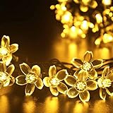 Tutent 50 LED ソーラー クリスマスライト フラワーライト ウォームホワイト ７メートル フェアリーライト ガーデン/芝生/パティオ/クリスマスツリー/休日/パーティー/屋内/屋外 装飾花