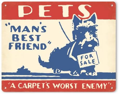 Scottie Dog Pet Shop Metal Sign Strangely Funny Poop Only Made in The USA