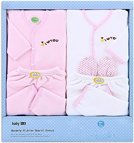 M&amp;C Autumn and winter cotton newborn baby clothes gift set Keep warm Comfortable soft , pink