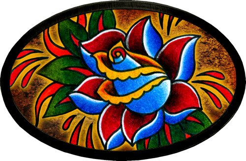 Ed Hardy Style Tattoo Johnny Bloody Rose Belt Buckle