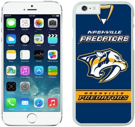 Hard PC iPhone 6s plus Case for Hockey Fans, Coolest NHL Nashville Predators Logo Printed iPhone 6s plus cover (white, 5.5)