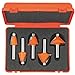 CMT 836.501.11 5-Piece Chamfer Bit Set in Carrying Case, 1/2-Inch Shank, Carbide-Tipped