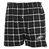 NCAA Reebok Philadelphia Eagles Black Plaid Tailgate Boxer Shorts (Small)