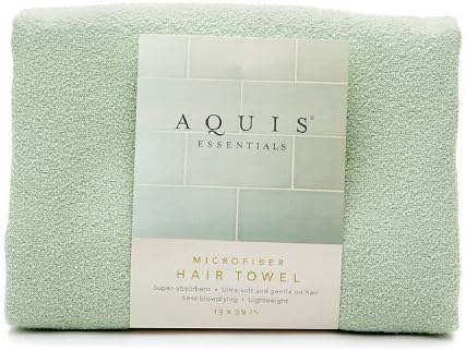 Aquis Essentials Microfiber Hair Towel, Celadon 1 ea