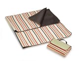 Picnic Time Sunshine Blanket Tote - Stripe W/Light Green Flap 637-00-990