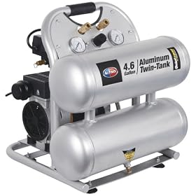 All Power America APC4406 Quickzone 4 3/5 Gallon 1 1/2 HP Oilless Twin Tank Air Compressor Sale
