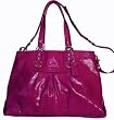 Authentic Coach Ashley Patent Leather Carryall Handbag 15516 Dark Plum