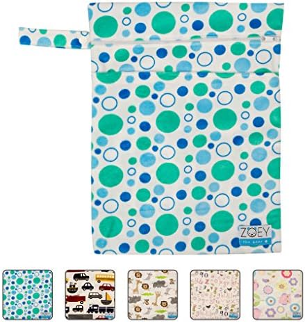 Best Wet/Dry Diaper Bag, 2 Large Zipper Pockets with Snap Handle, Washable &amp; Waterproof! Makes Life Easy - Travel, Swim, Diapers - No Mess! (Circles)