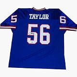 Lawrence Taylor New York Giants Autographed Replithentic Reebok NFL Football Jersey (Blue)
