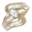 Ring With 1.20ctw Genuine Diamonds Made of 14K Two tone Gold. Total item weight 9.0g - Certificate Available.