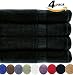 4 Luxury Combed Cotton Large Bath Towels - Black