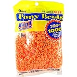 Darice 9mm Pony Bead, Big, Opaque Orange, Value Pack (1000 Beads )