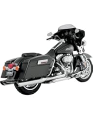 Automotive Parts and Accessories: Vance and Hines Twin Slash Round 4in. Chrome Slip-On Exhaust for Harley Davidso - 4" - Vance & Hines
