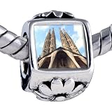 Pugster Silver Plated Photo Bead Landmark Gothic Architecture Photo Flower European Charm Beads Fits Pandora Bracelet