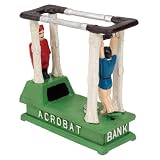 Vintage Acrobat Collectible Die-cast Iron Mechanical Coin Bank