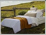 Coyuchi Organic Cotton Two Tone Stripe Duvet Cover - King - Ivory w/ Mustar ....