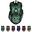 HAVIT&reg; HV-MS672 Ergonomic LED Stress-ease Wired Mouse with 7 Soothing LED Colors, 6 Buttons