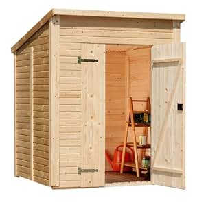 Gerätehaus Kiel 183 x 170 cm aus Holz mit Pultdach: Amazon ...