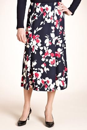 Classic Collection Floral Print Pull On Skirt