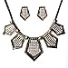 Antique Brass Tone Tribal Jewelry Shield Fringe Charm Pendant Chain Necklace