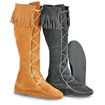 Men's Minnetonka Moccasins Front Lace Hardsole Boot