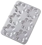 Product details for Wilton Blossom Cookie Treat Pan, 3 1/2 in. diameter x 1/4 Inch Deep.