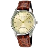 Casio Men's MTP1175E-9A Leather Quartz Watch with Gold Dial