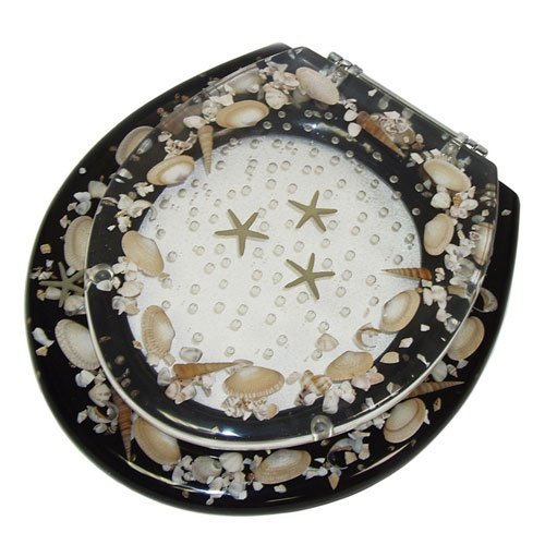 Acrylic Black Seashell Toilet Seat
