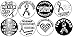 Set of 8 Carcinoid Cancer Awareness 1.25
