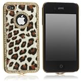 Leopard Rinestone Case For iPhone 4, 4S and 4G Natural Color