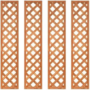 【クリックで詳細表示】天然木製 格子ラティス 60cm×120cm×35mm 1枚 ライトブラウン WLL-6012T： DIY・工具