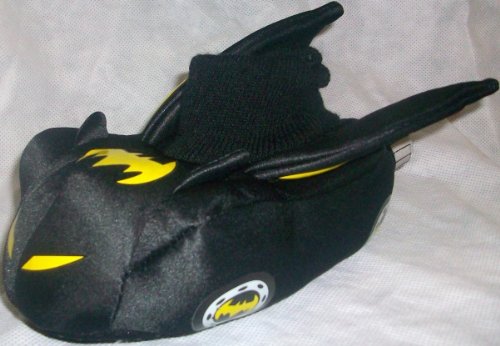 Boy Shoe Size 9-10, Raglan, Justice League, Dc Direct Batman, Soft Plush Comfy Slippers Sock Top Shoes, Great Halloween Costume
