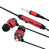 Universal 3.5mm In-Ear Stereo Headset w/ On-off & Mic forLG C900 Quantum, Red / Black