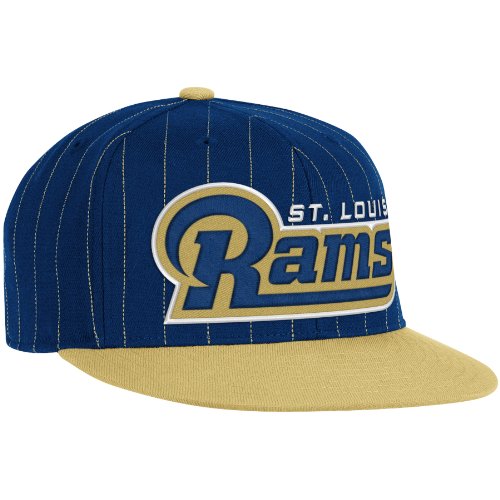 NFL Men's St. Louis Rams End Zone Flat Visor Flex Hat - Tw84Z (Navy, Large/X-Large)
