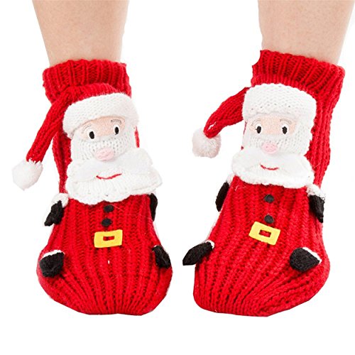 Coxeer® Christmas Socks for Women Floor Santa Socks Decorations Christmas Gifts Santa Snowman and Reindeer Pattern