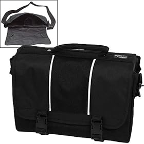  Trademark Global 80-9940BK Aj Kitt Sport Hipster Messenger Bag With Media Pouch - Black