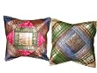 2 Hot Pink Green Paisley Vintage Sari Zari Borders Toss Cushion Covers Pillow Case