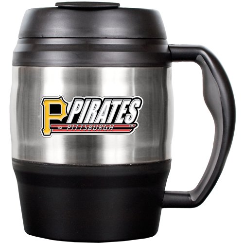 MLB Pittsburgh Pirates 52-Ounce Stainless Steel Macho Travel Mug with Bottle Opener