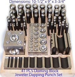 41 PCS Jeweler Jewelry Doming Block Dapping Punch Set