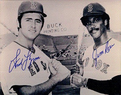 Autographed/Hand Signed Fred Lynn & Jim Rice Boston Red Sox 8x10 Photo