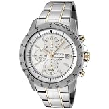 Seiko Men’s SNAC51 Chronograph Silver Dial Two-Tone Stainless Steel Alarm Watch