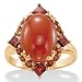 Red Jade 18k Gold over Sterling Silver Ring