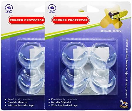 BLUE SHEEP Premium Corner Protectors Edge Ball shape with Super Sticky Adhesive | Baby Corner Safety Bumper | Safety Table Corner Cover | Child Bumpers Protect Child From Injury Double Packs 8 Pieces