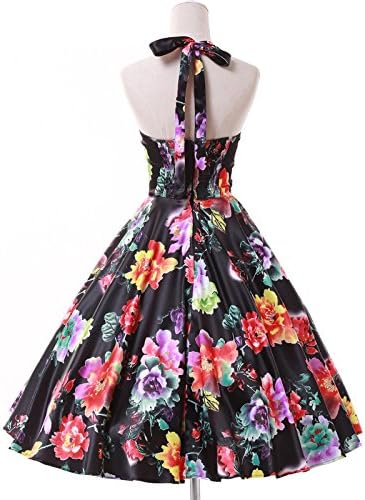 1950's Vintage Rockabilly Wiggle Dresses Floral Print CL6075-4 XS