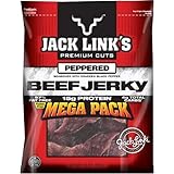 Jack Link's Beef Jerky, Peppered, Mega Pack, 10-Ounce Packages (Pack of 2)