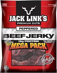 Jack Link's Beef Jerky, Peppered, Mega Pack, 10-Ounce Packages (Pack of 2)
